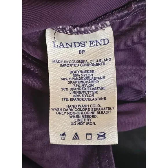 Lands' End Blackberry SlenderSuit Grecian Tummy Control One Piece Swimsuit - Picture 7 of 7